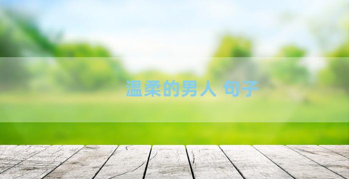 温柔的男人 句子